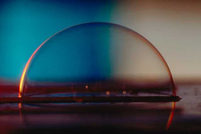 bubble on flat surface