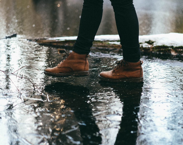 woman walking on thin ice